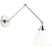 Wellfleet Double Arm Dome Wall Sconce - Matte White/Polished Nickel