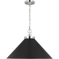 Load image into Gallery viewer, Wellfleet Wide Pendant - Midnight Black/Polished Nickel
