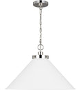 Load image into Gallery viewer, Wellfleet Wide Pendant - Matte White/Polished Nickel
