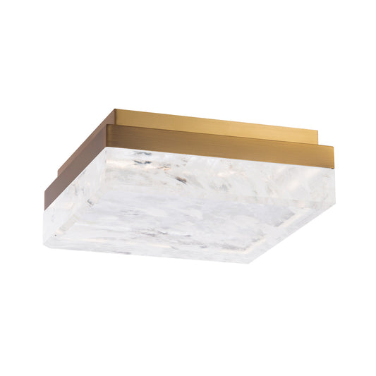 Whisper LED Flush Mount - Aged Brass Finish