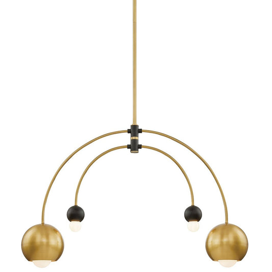 Willow 4-Light Chandelier - Aged Brass