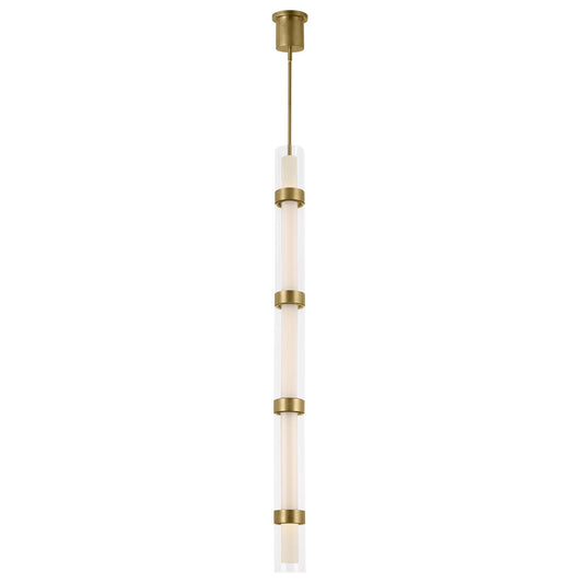 Wit 5 Glass Pendant - Brass