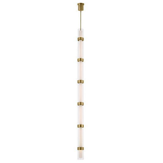 Wit 7 Glass Pendant - Brass