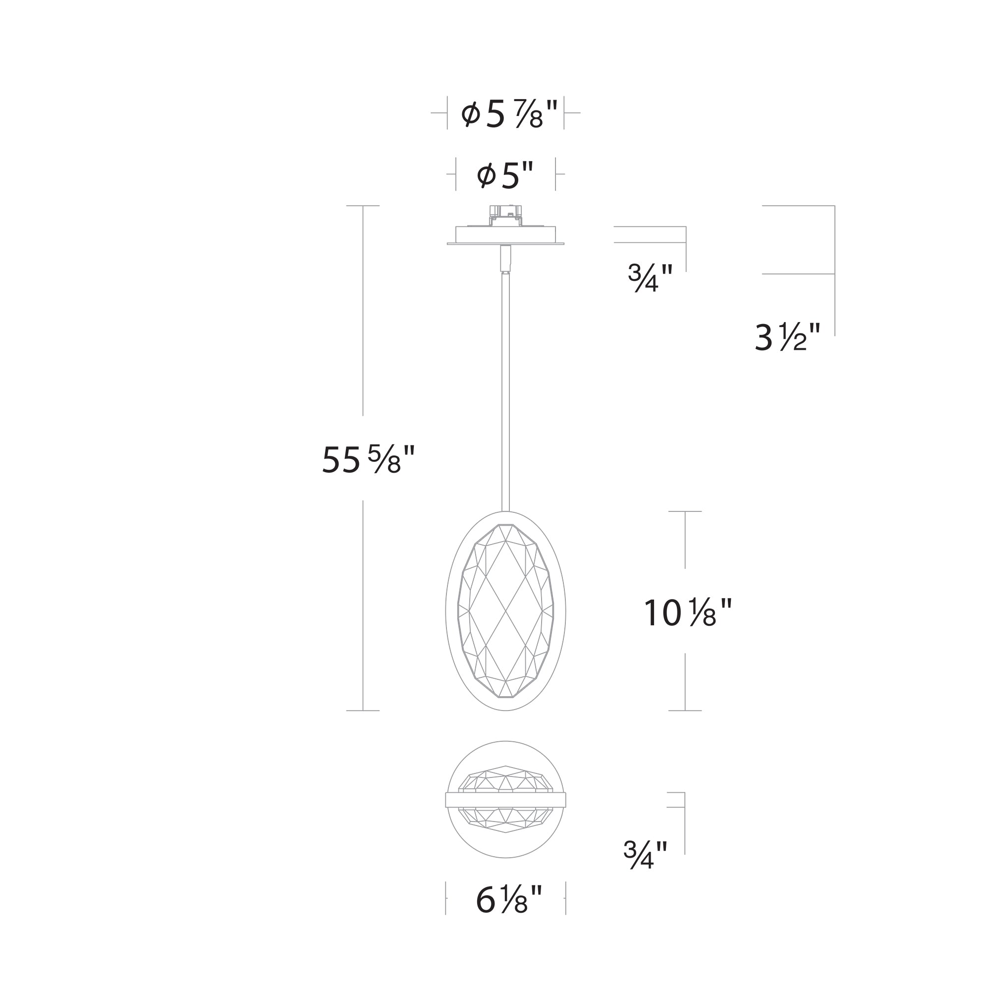 Wonder LED Mini Pendant - Diagram