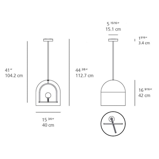 Yanzi LED Pendant Light - Diagram