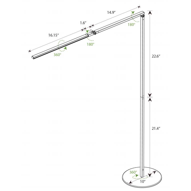 Z-Bar LED Floor Lamp - Diagram