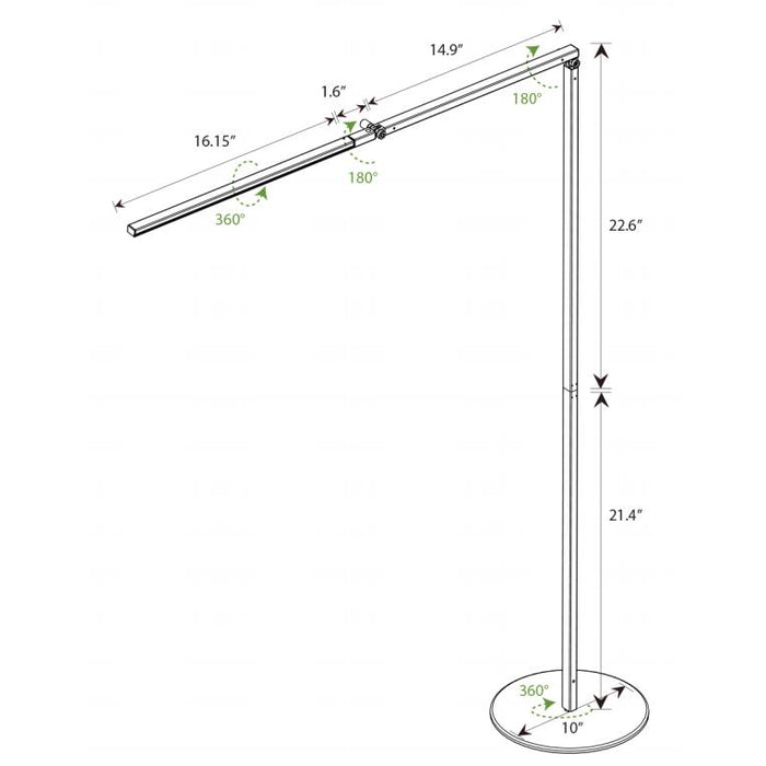 Z-Bar LED Floor Lamp - Diagram