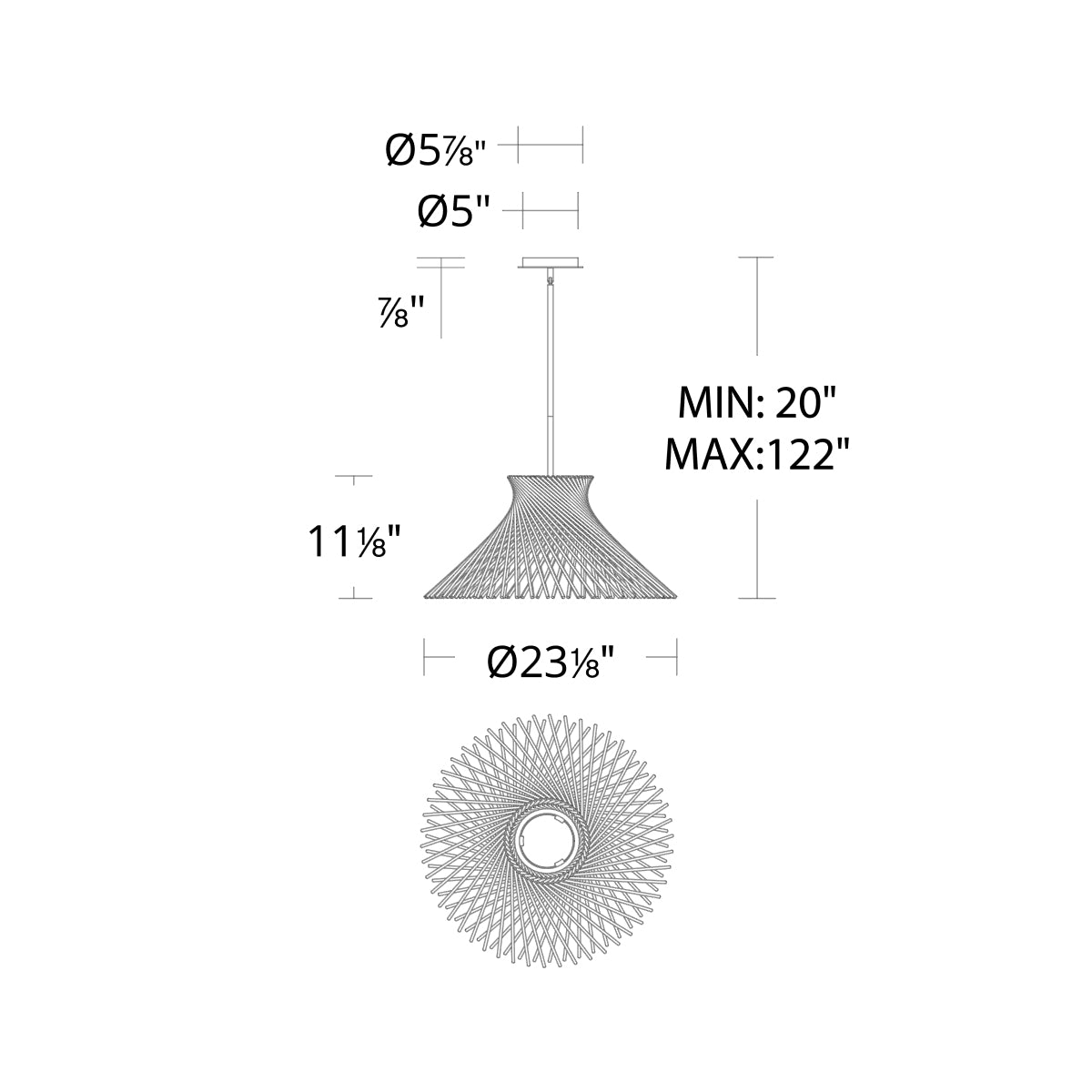 Zenya LED Pendant - Diagram