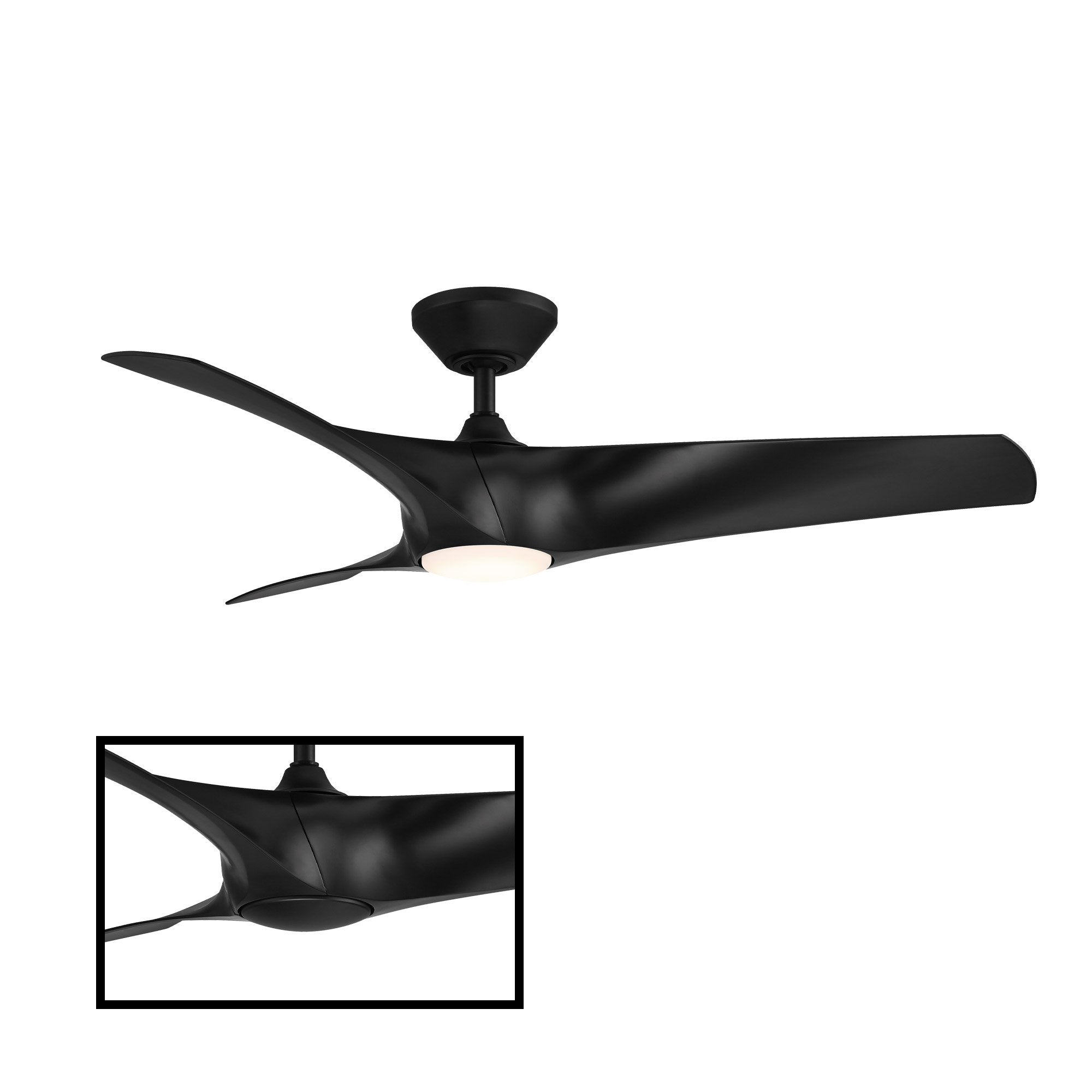 Zephyr 52" LED Smart Ceiling Fan - Matte Black Finish