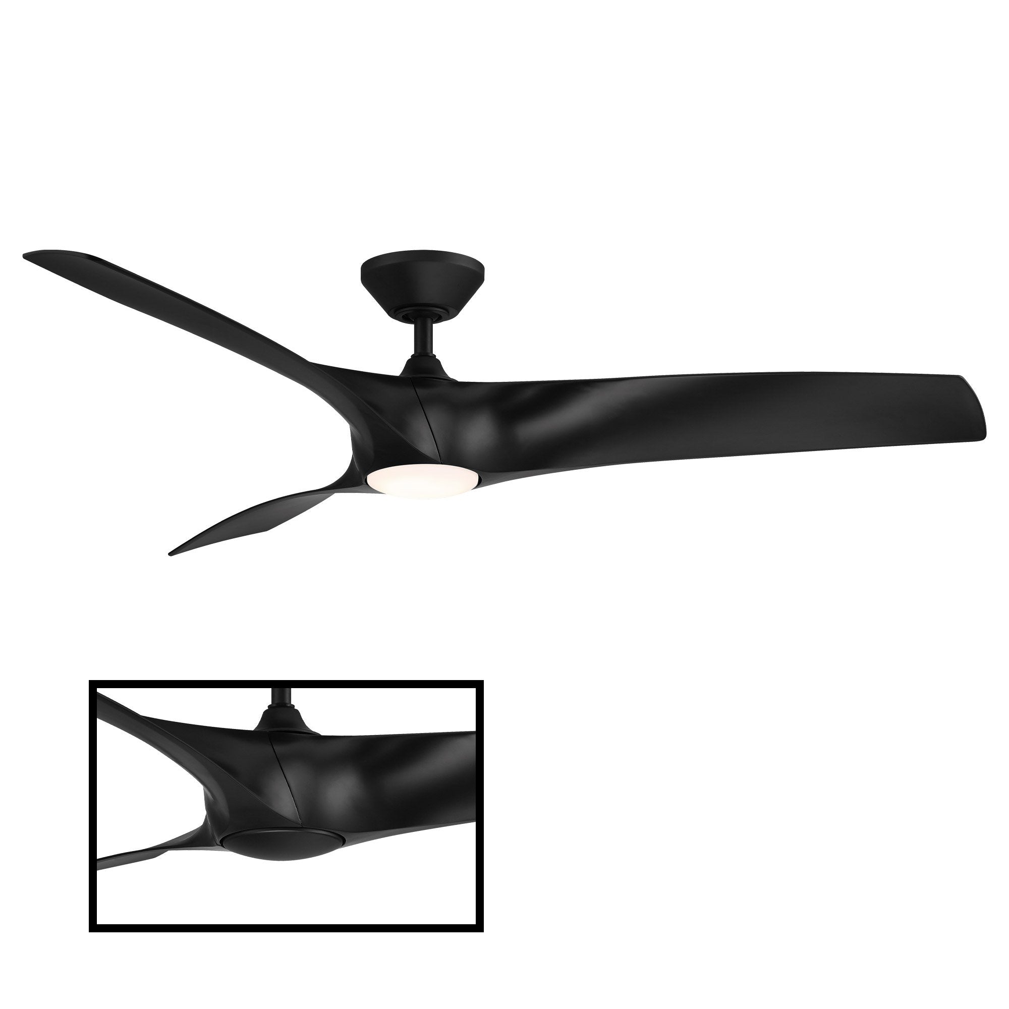 Zephyr 62" LED Smart Ceiling Fan - Matte Black Finish