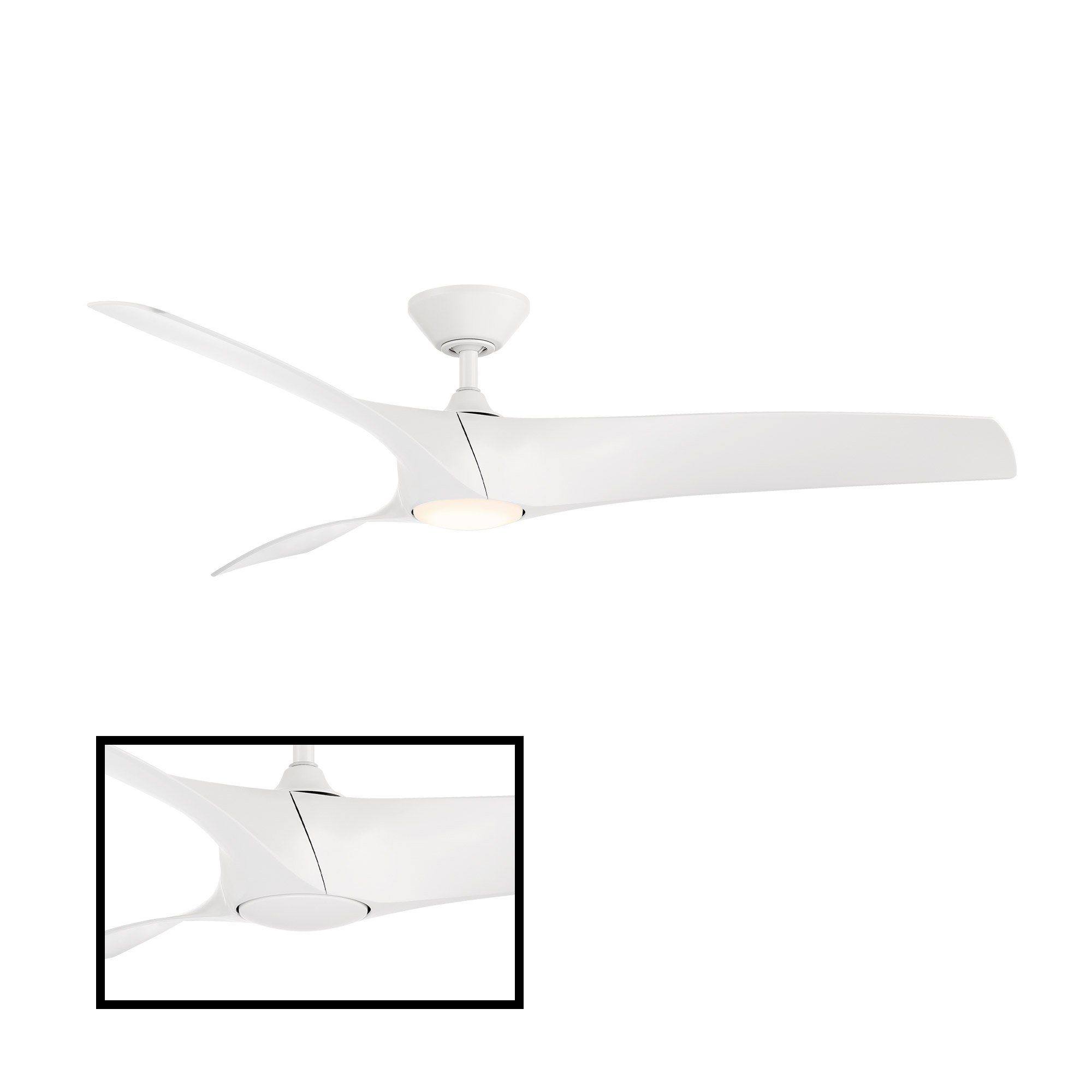 Zephyr 52" LED Smart Ceiling Fan - Matte White Finish