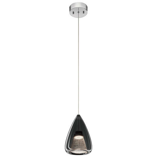 Zin Medium Mini Pendant - Chrome & Smoke