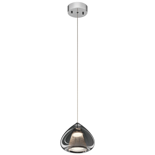 Zin Small Mini Pendant - Chrome & Smoke
