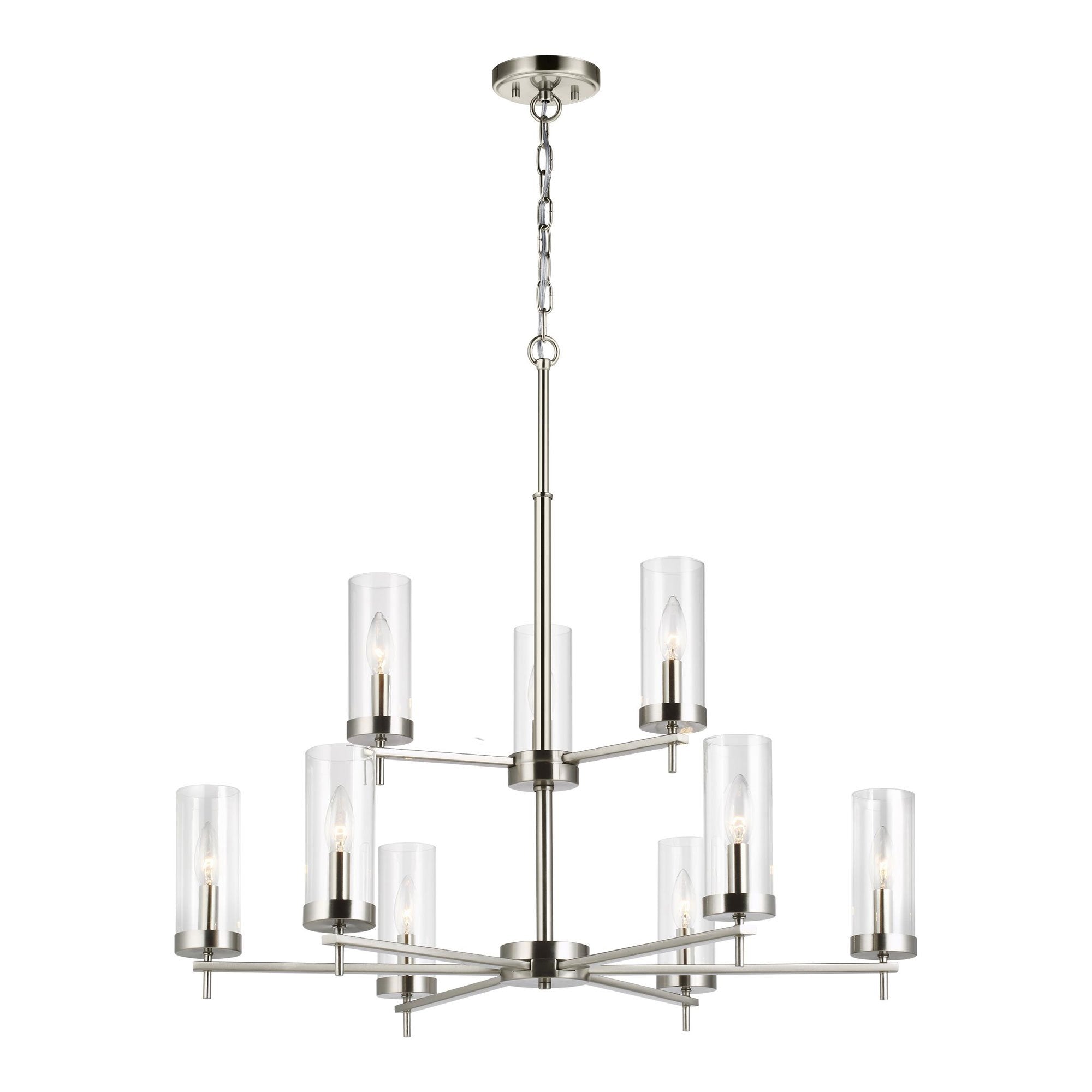 Zire 2-Tier Chandelier - Brushed Nickle Finish