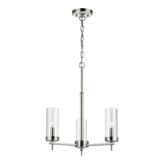 Zire 3-Light Chandelier - Brushed Nickel Finish