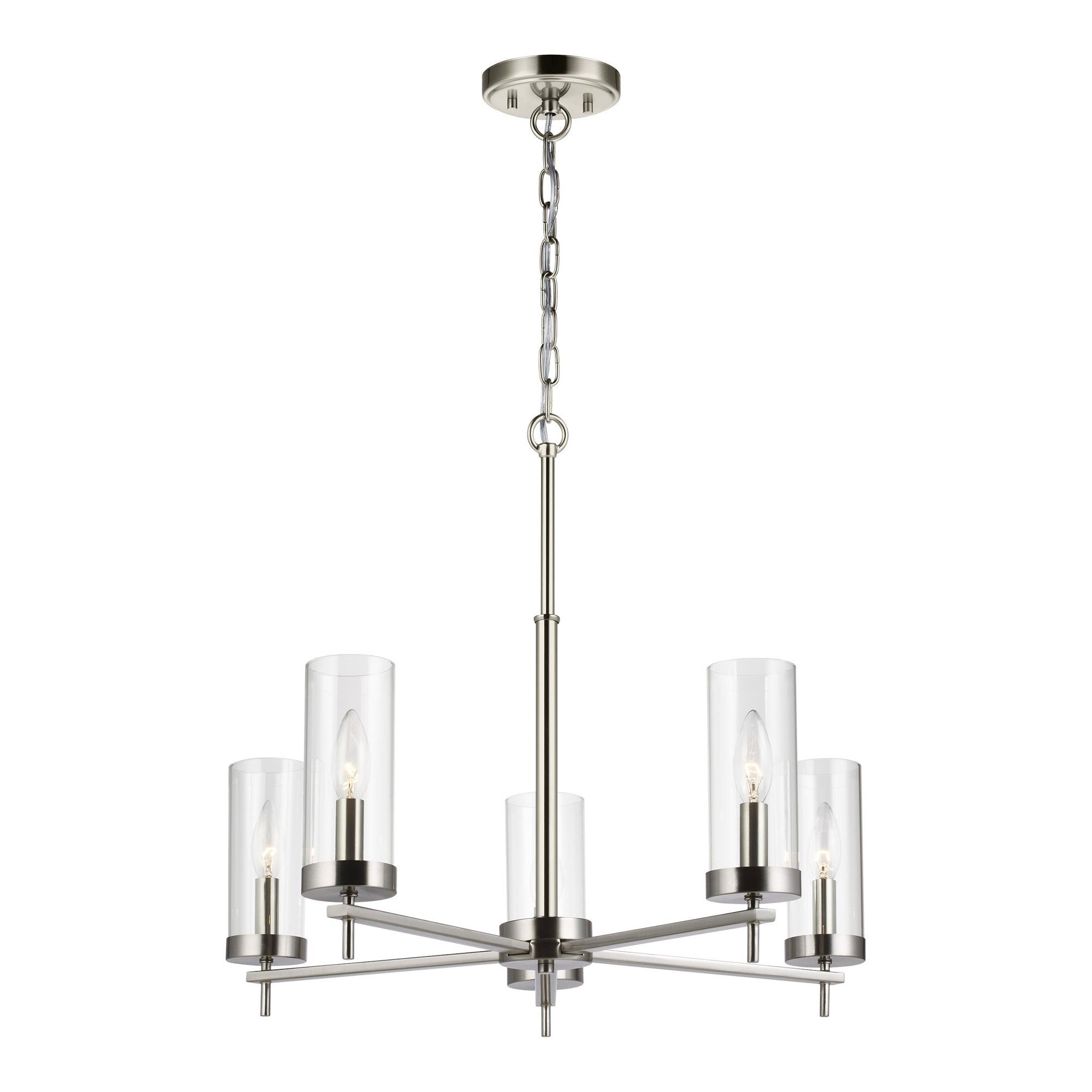 Zire 5-Light Chandelier - Brushed Nickel Finish