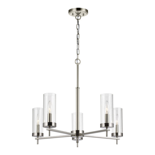 Zire 5-Light Chandelier - Brushed Nickel Finish