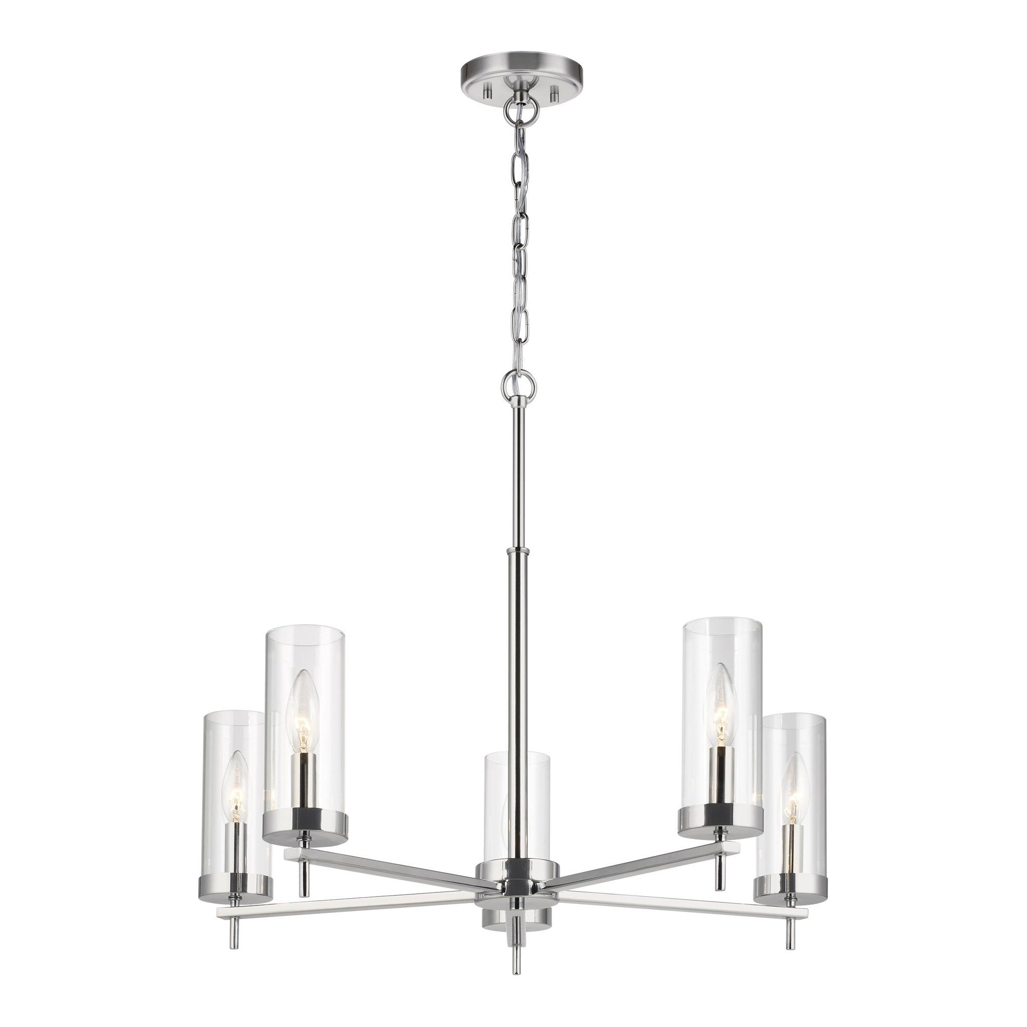 Zire 5-Light Chandelier - Chrome Finish