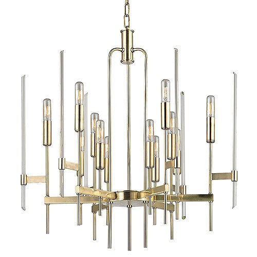 Bari 12 Light Chandelier - Aged Brass Finish