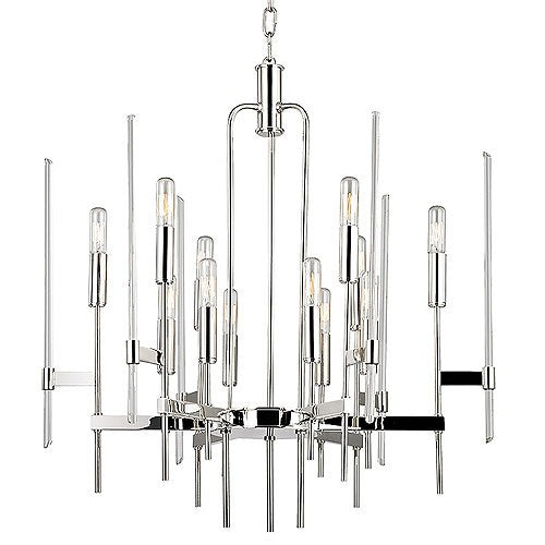 Bari 12 Light Chandelier - Polished Nickel Finish