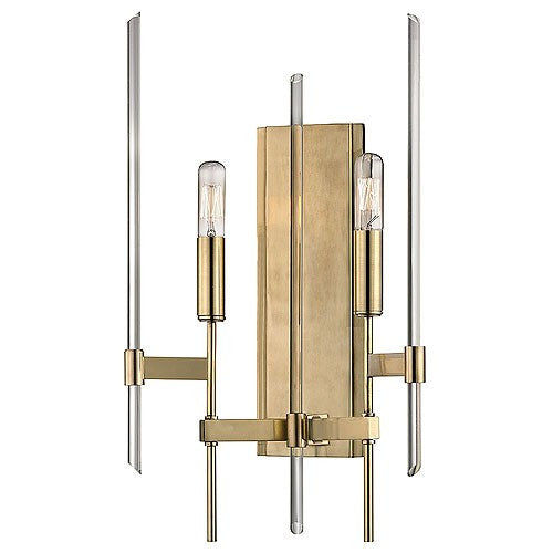 Bari Two Light Wall Sconce - Aged Brass Finish