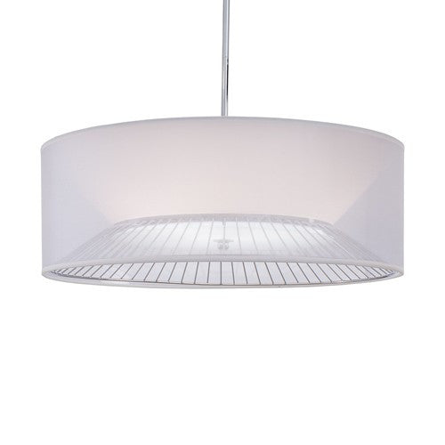 Bridge Drum Shade Pendant Light - Chrome Finish