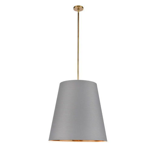 Calor 25" Pendant - Grey/Vintage Brass Finish