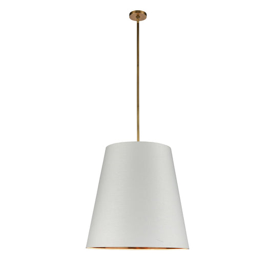 Calor 25" Pendant - White/Vintage Brass Finish