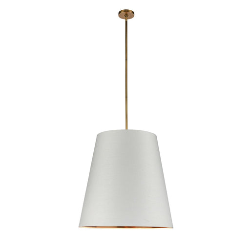 Calor 25" Pendant - White/Vintage Brass Finish