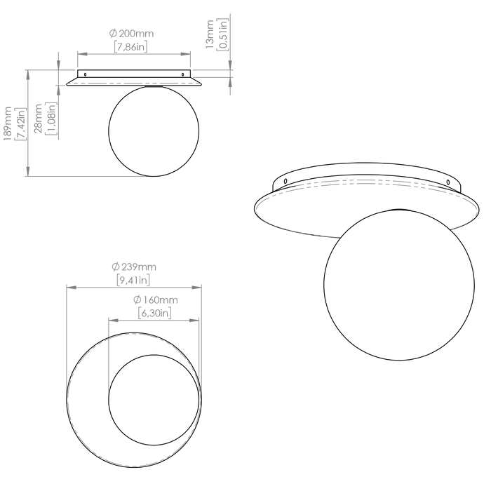 Contardi Emma Semi-Flushmount