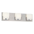 Load image into Gallery viewer, Convex 3-Light Bath Bar - Brushed Aluminum with Chrome Finish
