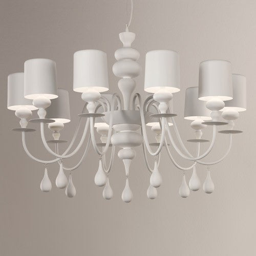 Eva 10 Light Chandelier - White Finish