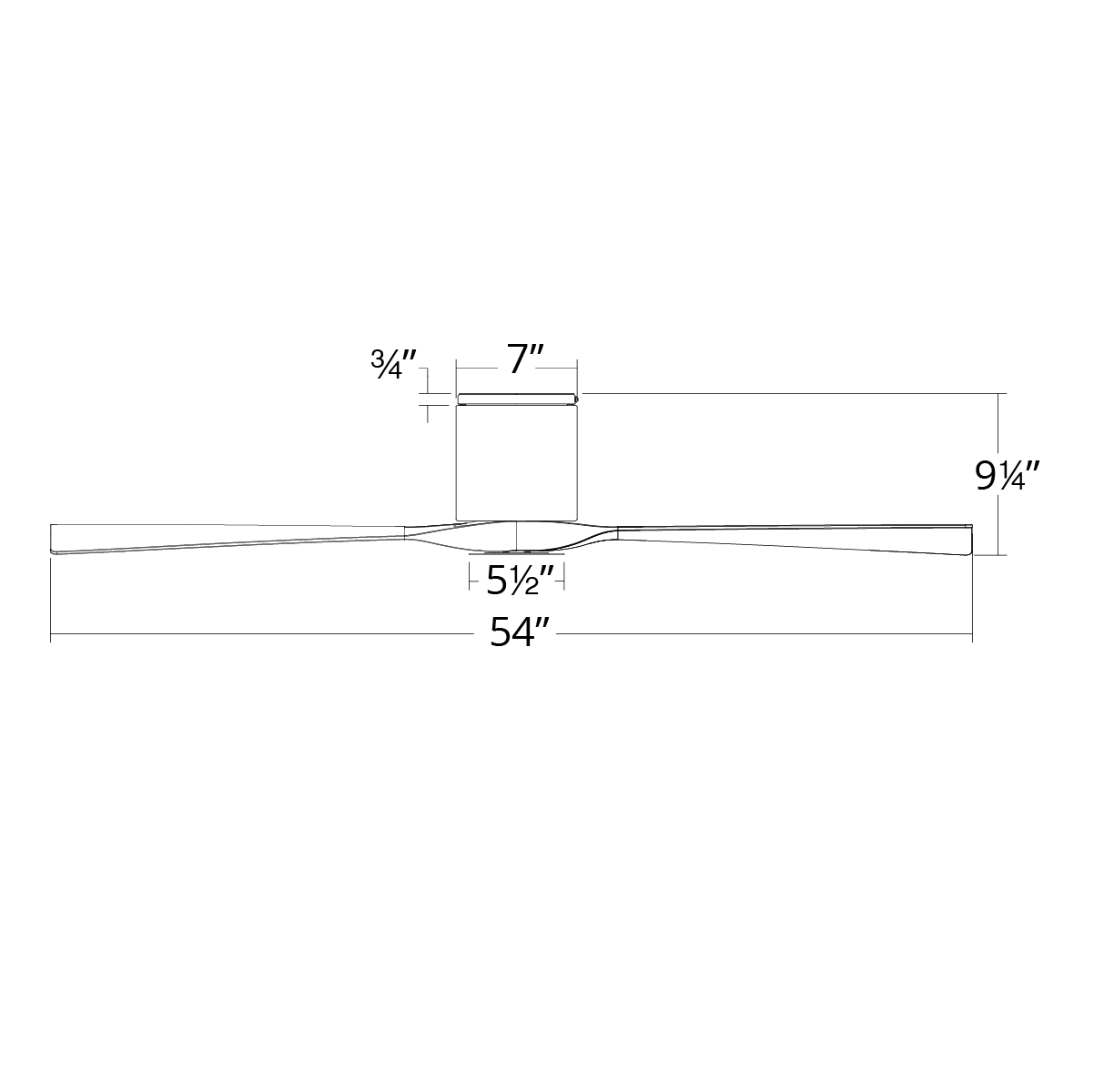 Aviator Smart Flush Mount Ceiling Fan - Diagram