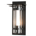Hubbardton Forge Banded Seeded Glass Outdoor Wall Sconce with Top Plate