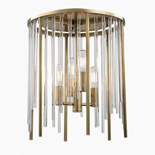 Lewis Flush Mount Ceiling Light - Aged Brass