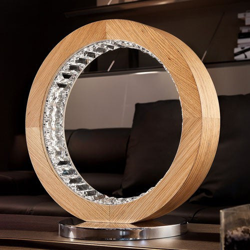 Libe Round Table Lamp - Rovere Finish