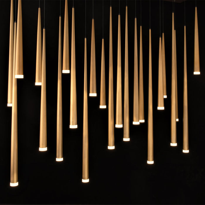 Modern Forms Cascade Etched Glass Rectangular Multi-Light Pendant Light
