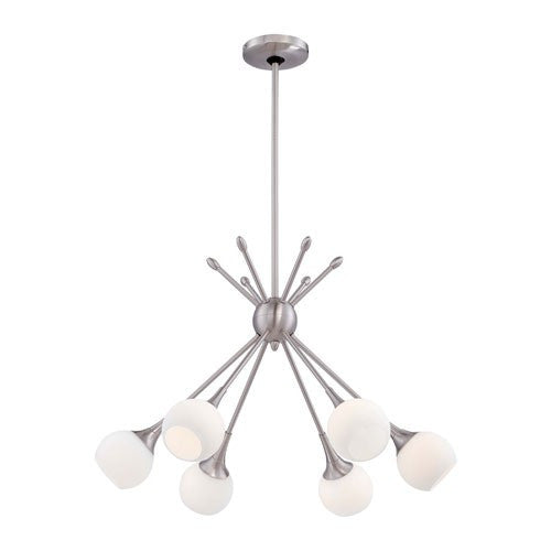 Pontil 6-Light Chandelier - Brushed Nickel Finish