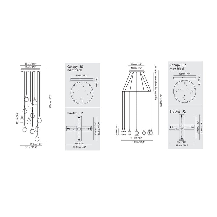 Seed Design Paopao P12 / PC12 LED Multi Light Pendant