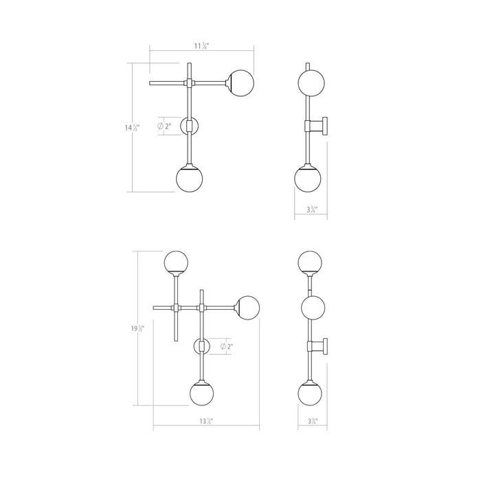 Sonneman Sabon LED Multiple Light Wall Sconce