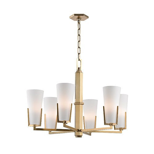 Upton 6 Light Chandelier - Aged Brass