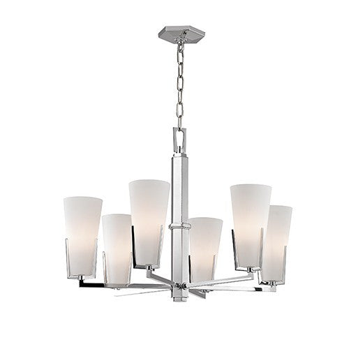 Upton 6 Light Chandelier - Polished Nickel