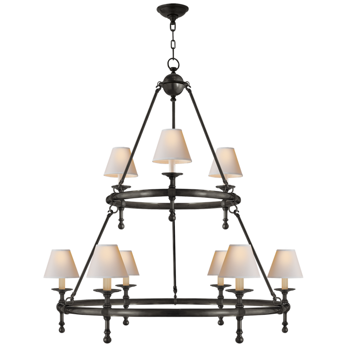 Visual Comfort Signature Classic Two-Tier Ring Chandelier