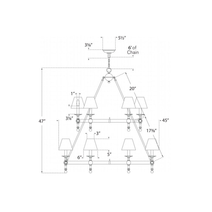 Visual Comfort Signature Classic Two-Tier Ring Chandelier