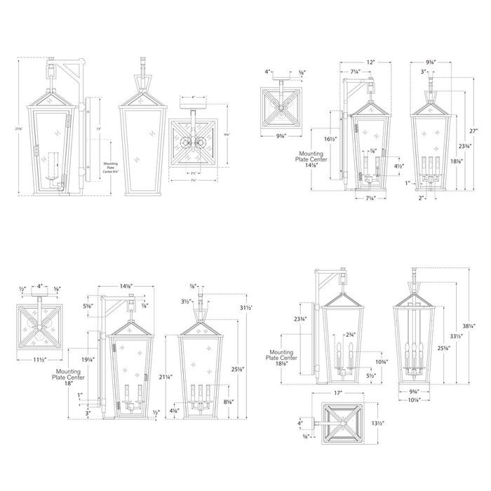 Visual Comfort Signature Darlana Tall Bracketed Wall Lantern