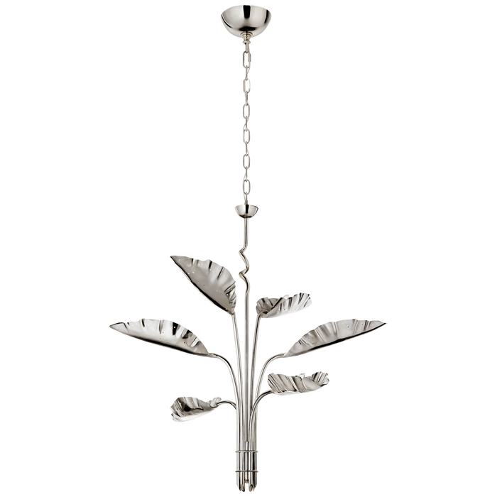 Visual Comfort Signature Dumaine Medium Pierced Leaf Chandelier