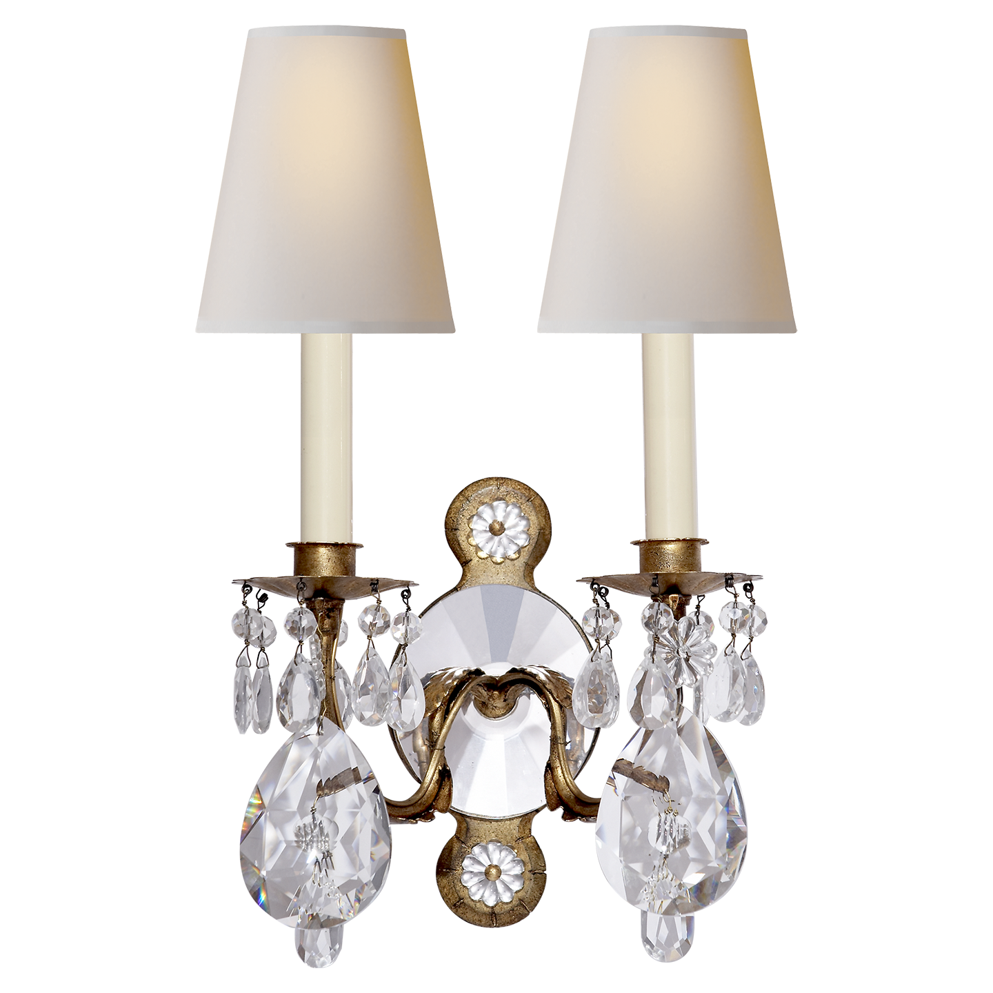 Visual Comfort Signature Yves Crystal Double Arm Sconce