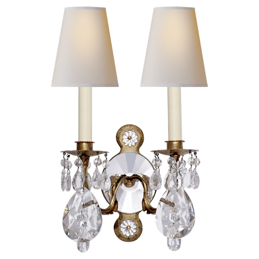 Visual Comfort Signature Yves Crystal Double Arm Sconce