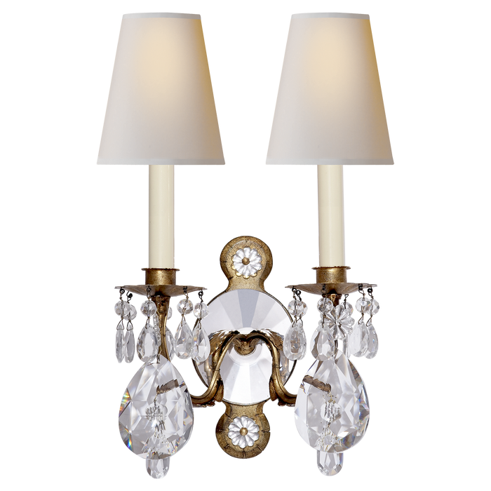 Visual Comfort Signature Yves Crystal Double Arm Sconce