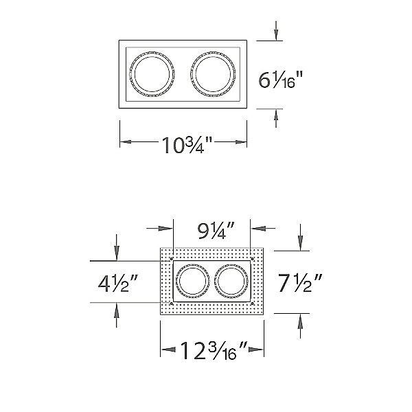 WAC Precision Module Recessed 2 Light LED Trim